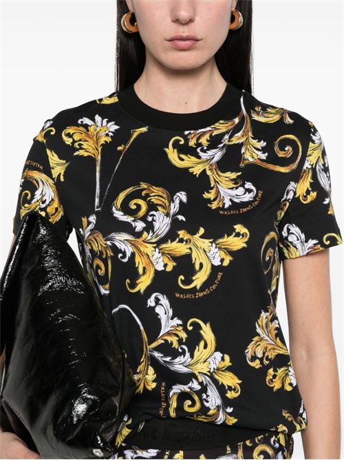 T-shirt donna stampa barocca Versace jeans Couture | 78HAH613JS458G89